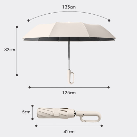 Fully Automatic Rain Or Shine Umbrella Foldable Unisex Sun Shade Umbrella, Style: Forward Gray 125cm by bashfashion