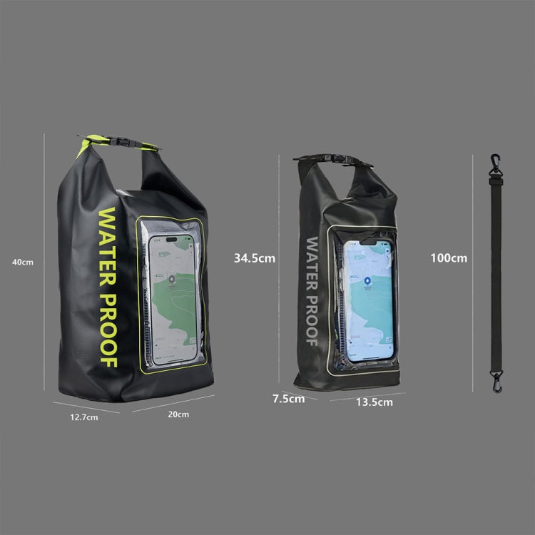 2 In 1 Outdoor Cycling Crossbody Phone Bag PVC Swimming IPX6 Waterproof Bag, Size: 5L(Black Green) by bashfashion