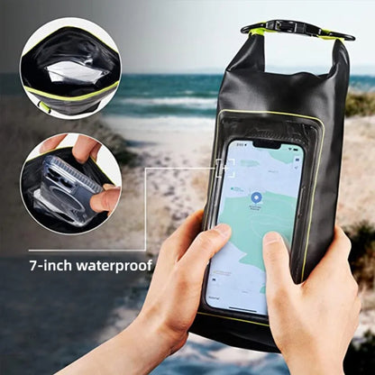 2 In 1 Outdoor Cycling Crossbody Phone Bag PVC Swimming IPX6 Waterproof Bag, Size: 2L(Black) by bashfashion