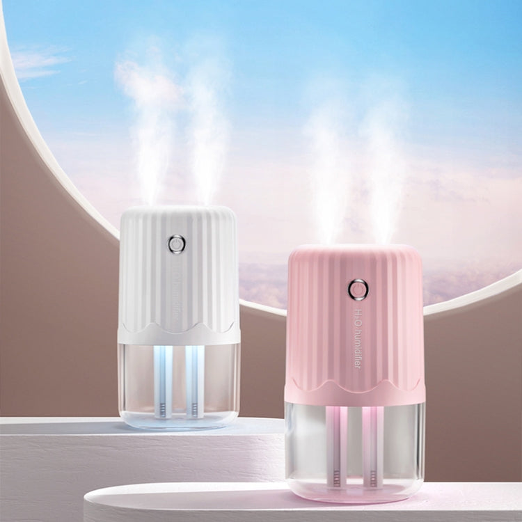 T06 Large-Capacity Atmosphere Night Light Household Dual Spray Air Humidifier, Color: Green Plug-in by bashfashion