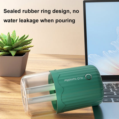 T06 Large-Capacity Atmosphere Night Light Household Dual Spray Air Humidifier, Color: Green Plug-in by bashfashion