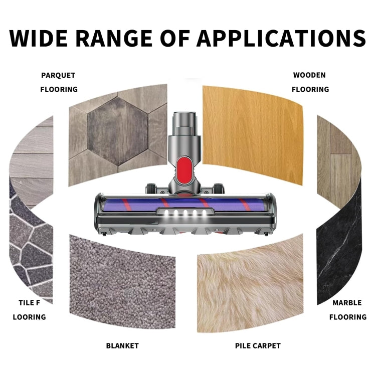 For Dyson V7 V8 V10 V11 Vacuum Cleaner Motor Head Soft Bristle Roller Brush With Light by bashfashion