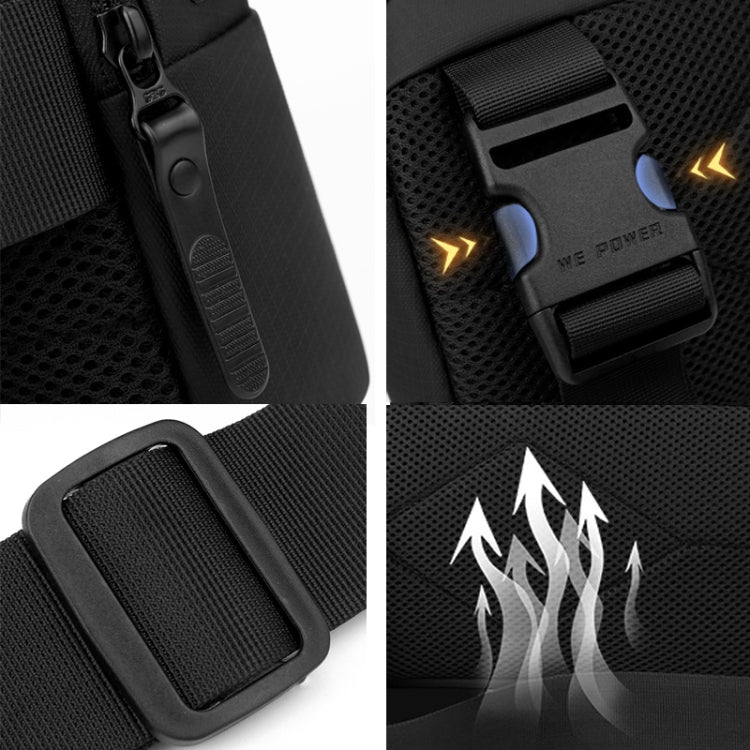 WEPOWER Men Casual Single Shoulder Crossbody Bag Functional Style Chest Bag(Dark Blue) by WEPOWER