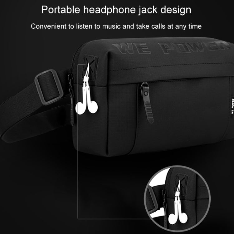 WEPOWER Men Casual Single Shoulder Crossbody Bag Functional Style Chest Bag(Dark Blue) by WEPOWER