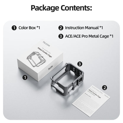 For Insta 360 Ace / Ace Pro TELESIN S6-FMS-02 Vertical Shot Quick Release Metal Rabbit Cage Body Protection Accessories by TELESIN