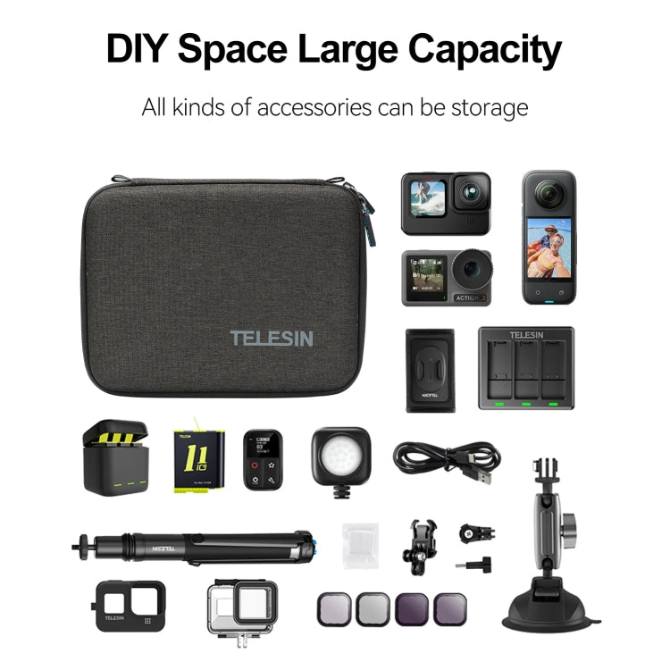 TELESIN GP-PRC-213 Sports Camera Universal Medium Storage Bag Carrying Case by TELESIN