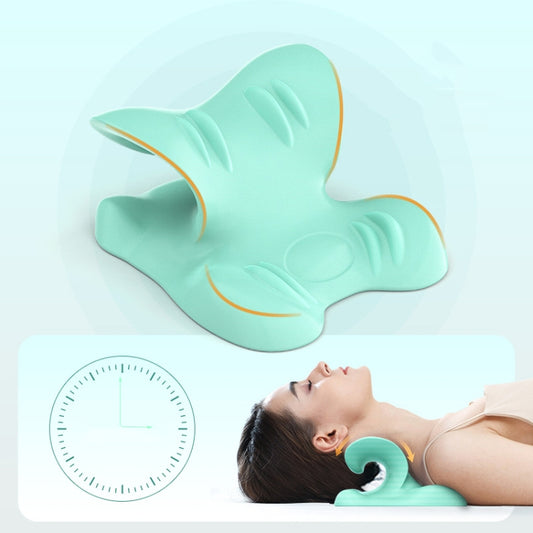 Neck Cervical Massager Cervical Corretor Acupressure C-type Traction Support Massage Pillow(Blue) by bashfashion