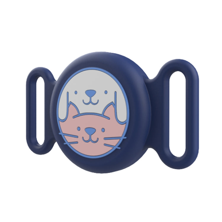 For AirTag Pet Collar Locator Silicone Life Waterproof Protective Case(Deep Blue) by bashfashion