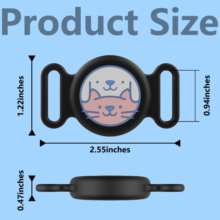 For AirTag Pet Collar Locator Silicone Life Waterproof Protective Case(Deep Blue) by bashfashion