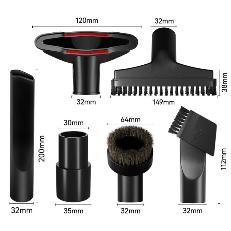 6 In 1 Universal Vacuum Attachments 32mm Nozzle Adapter Accessories Cleaning Kit by bashfashion