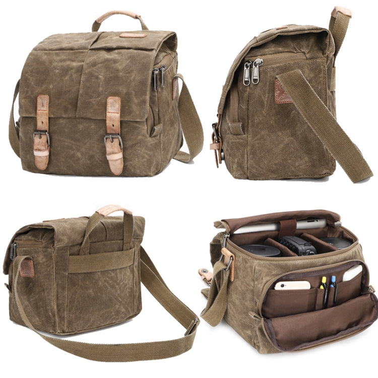 Camera Shoulder Messenger Bag Batik Canvas Waterproof Photography SLR Camera Bag(Dark Gray) by bashfashion