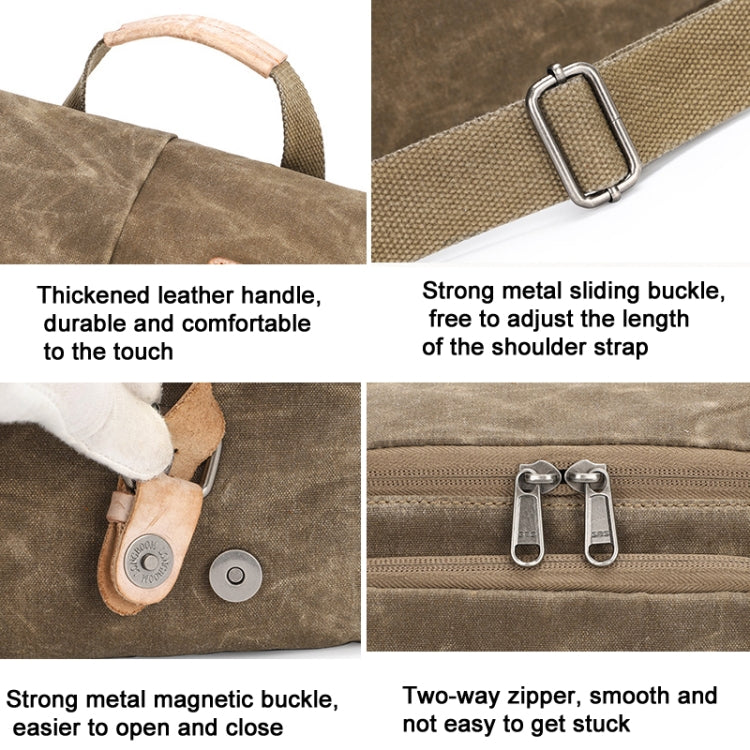 Camera Shoulder Messenger Bag Batik Canvas Waterproof Photography SLR Camera Bag(Dark Gray) by bashfashion