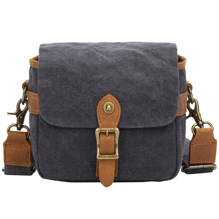Retro Camera Canvas Bag Shoulder Messenger Bag Travel Portable Case(Dark Gray) by bashfashion