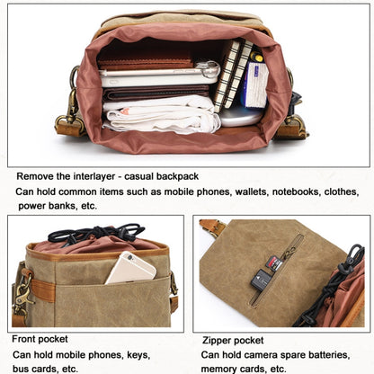 Retro Camera Canvas Bag Shoulder Messenger Bag Travel Portable Case(Dark Gray) by bashfashion