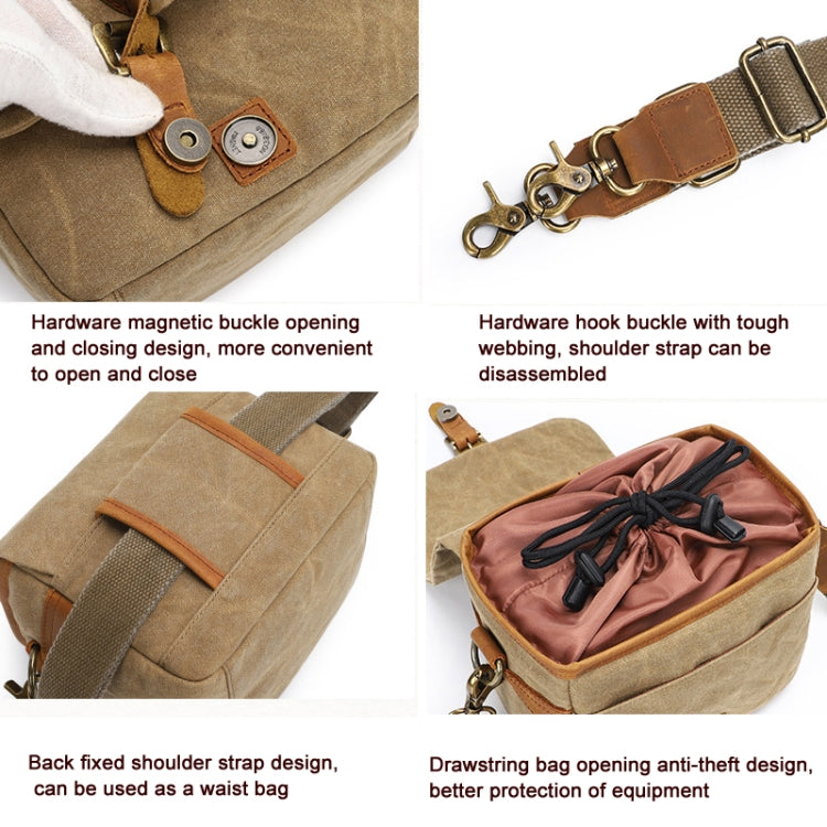 Retro Camera Canvas Bag Shoulder Messenger Bag Travel Portable Case(Dark Gray) by bashfashion