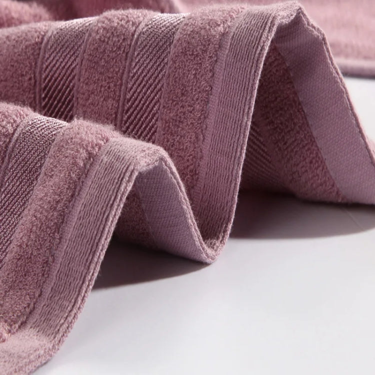 3pcs /Set Soft & Plush Towel Set Bamboo Fiber Cotton Bath Towel Washcloth For Bathroom(Deep Purple) by bashfashion