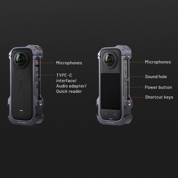 For Insta360 X4 PGYTECH P-55A-010 Metal Rabbit Cage Aluminum Expanding Protective Bezel With Lens Case by PGYTECH