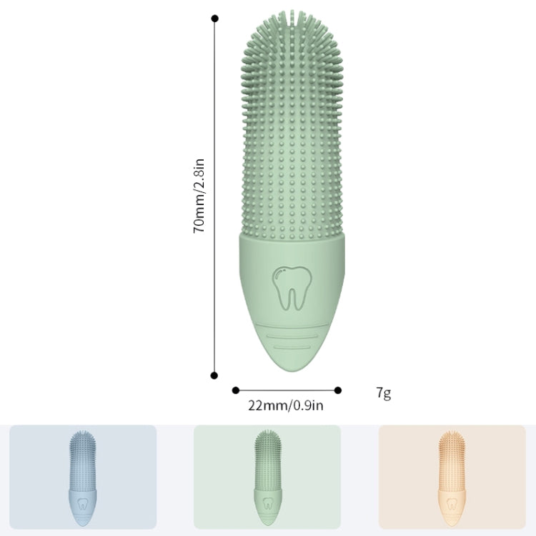 Pet Finger Toothbrush Cats Dogs Silicone Toothbrush Pet Oral Cleaning Care Tool(Blue) by bashfashion