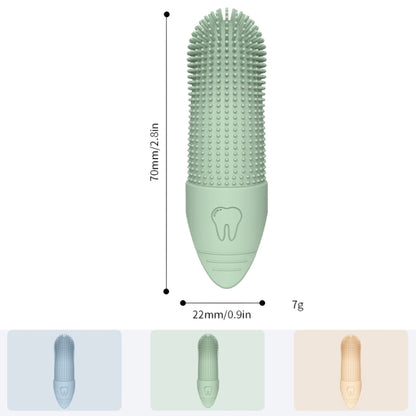 Pet Finger Toothbrush Cats Dogs Silicone Toothbrush Pet Oral Cleaning Care Tool(Blue) by bashfashion