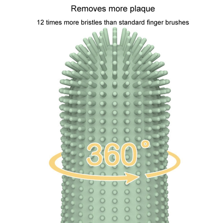 Pet Finger Toothbrush Cats Dogs Silicone Toothbrush Pet Oral Cleaning Care Tool(Blue) by bashfashion