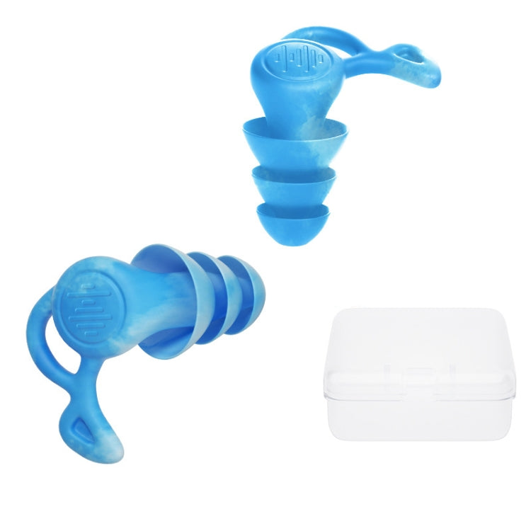 Noise Canceling Sleeping Earplugs Triple Layer Soundproofing Silicone Swimming Earplugs(Blue) by bashfashion