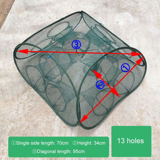 Automatic Folding Fishing Cage Square Fishing Net Shrimp Fishing Gear, Specification: 13 Holes by bashfashion
