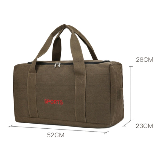 Portable Luggage Bag Canvas Large Capacity Travel Backpack Storage Moving Bag, Size: Small(Khaki) by bashfashion