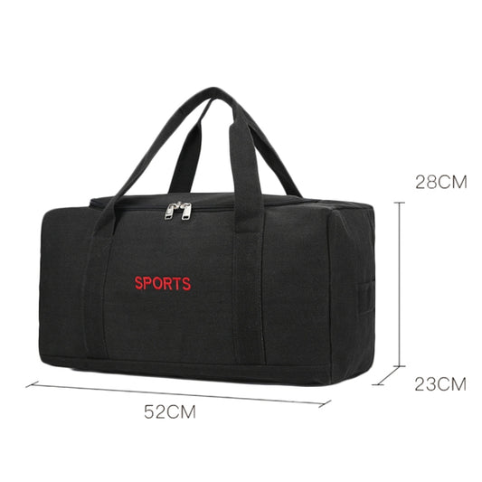 Portable Luggage Bag Canvas Large Capacity Travel Backpack Storage Moving Bag, Size: Small(Black) by bashfashion