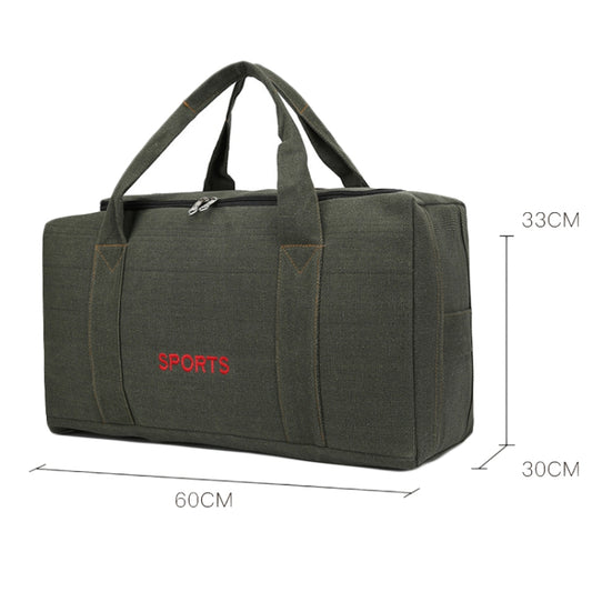 Portable Luggage Bag Canvas Large Capacity Travel Backpack Storage Moving Bag, Size: Large(Green) by bashfashion