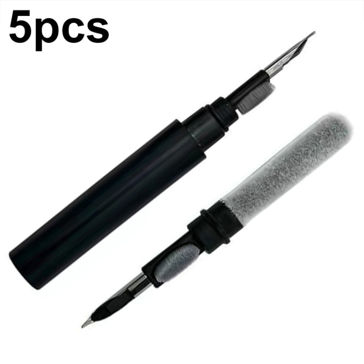 5pcs SM-116 3-in-1 Multifunctional Bluetooth Earphone Cleaning Pen Keyboard Cleaning Brush Set(Black) by bashfashion