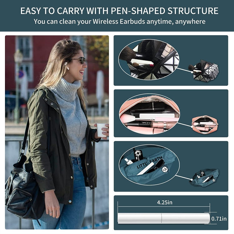 5pcs SM-116 3-in-1 Multifunctional Bluetooth Earphone Cleaning Pen Keyboard Cleaning Brush Set(Black) by bashfashion