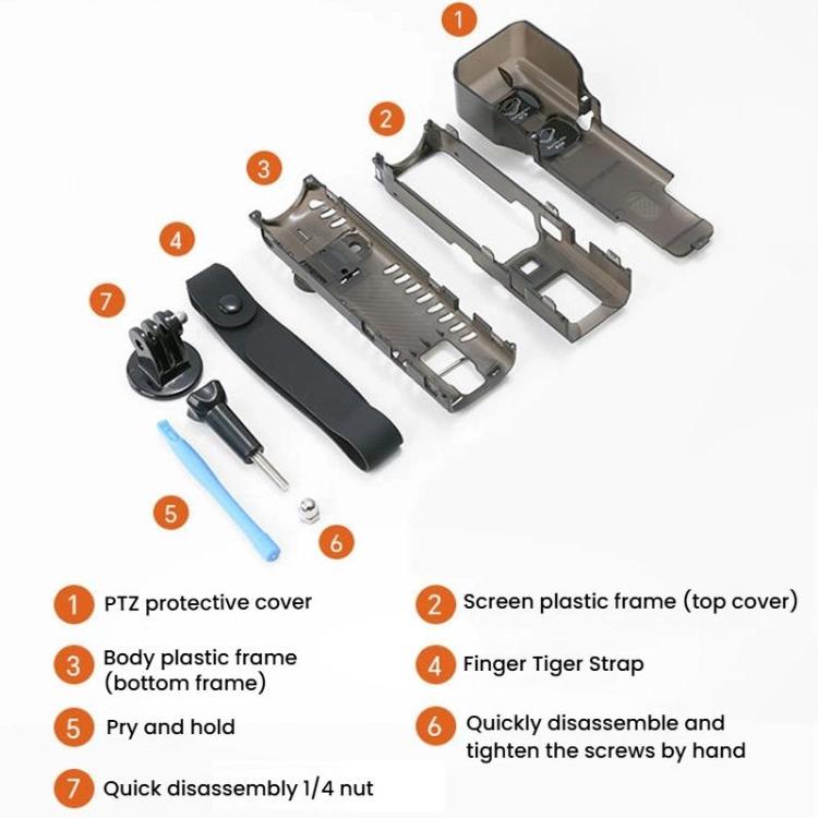 For DJI OSMO Pocket 3 RCSTQ Transparent Protective Case Global Anti-Dislodgement Strap Storage Shell by RCSTQ