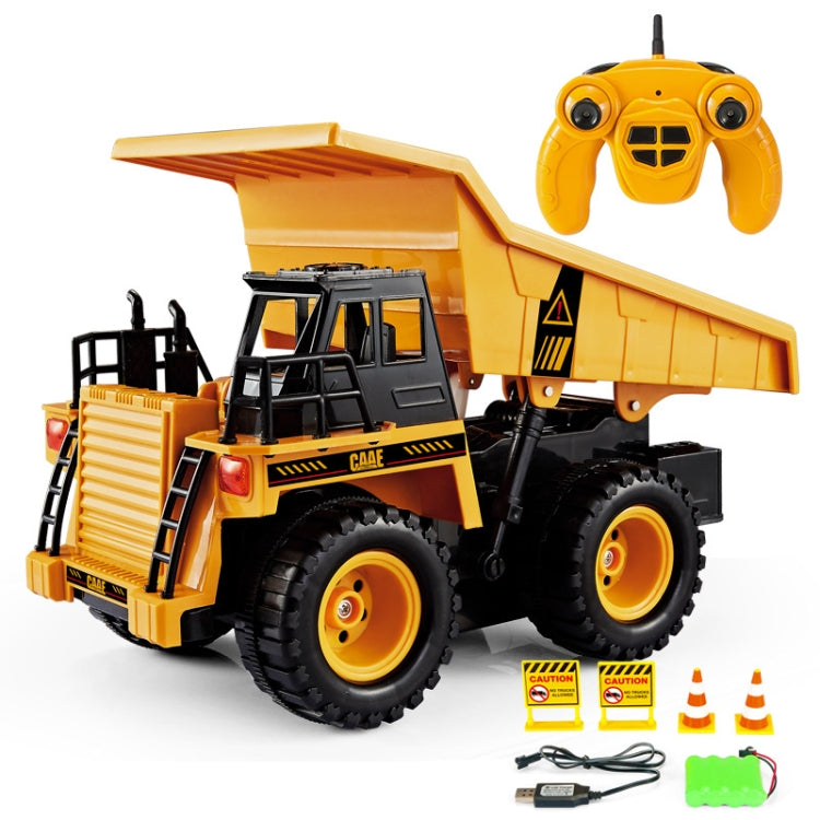 2.4G RC Dumper Truck Simulation Engineering Vehicle Model Children Electrical RC Truck Toy(Yellow) by bashfashion