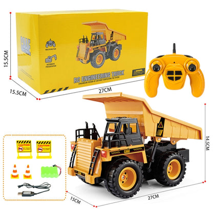 2.4G RC Dumper Truck Simulation Engineering Vehicle Model Children Electrical RC Truck Toy(Yellow) by bashfashion