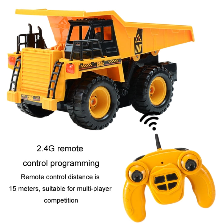 2.4G RC Dumper Truck Simulation Engineering Vehicle Model Children Electrical RC Truck Toy(Yellow) by bashfashion