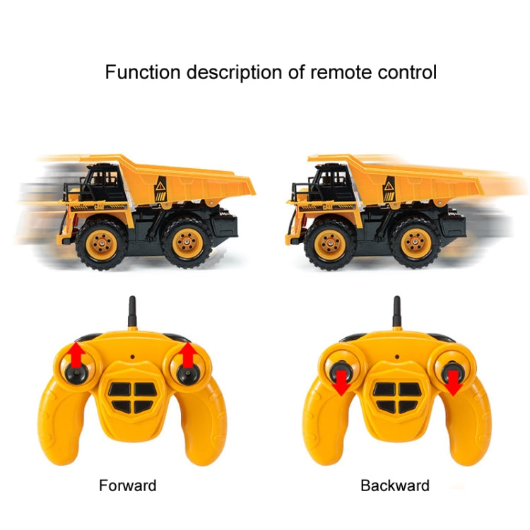 2.4G RC Dumper Truck Simulation Engineering Vehicle Model Children Electrical RC Truck Toy(Yellow) by bashfashion