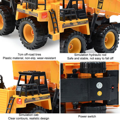 2.4G RC Dumper Truck Simulation Engineering Vehicle Model Children Electrical RC Truck Toy(Yellow) by bashfashion