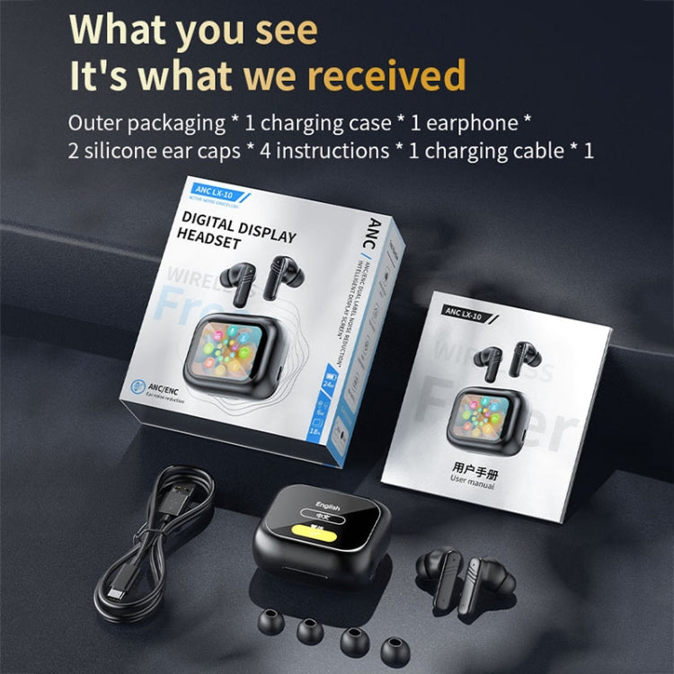 LX-10 Full-Color Touch Screen ANC+ENC Dual Noise Reduction In-Ear Wireless Bluetooth Earphone(Purple) by bashfashion