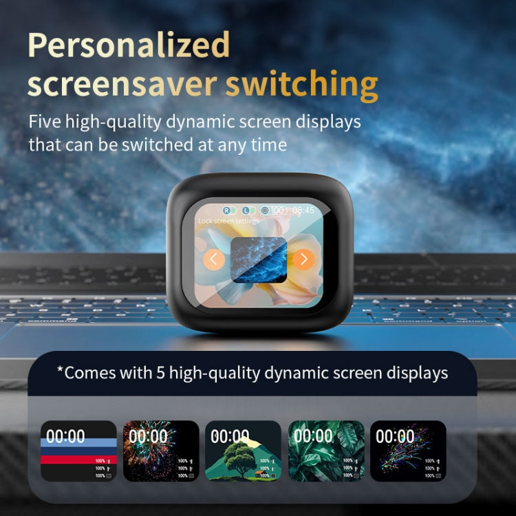 LX-10 Full-Color Touch Screen ANC+ENC Dual Noise Reduction In-Ear Wireless Bluetooth Earphone(Purple) by bashfashion