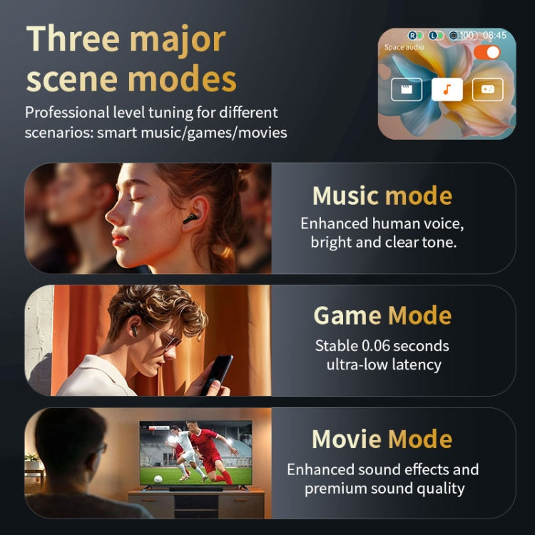 LX-10 Full-Color Touch Screen ANC+ENC Dual Noise Reduction In-Ear Wireless Bluetooth Earphone(Purple) by bashfashion