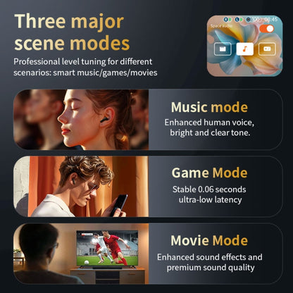 LX-10 Full-Color Touch Screen ANC+ENC Dual Noise Reduction In-Ear Wireless Bluetooth Earphone(Purple) by bashfashion