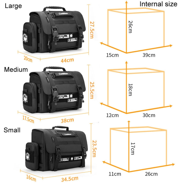 Cwatcun D115 Shoulder Crossbody Waterproof Leather Film DSLR Camera Bag, Color: Black Small by Cwatcun