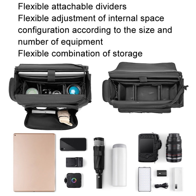 Cwatcun D115 Shoulder Crossbody Waterproof Leather Film DSLR Camera Bag, Color: Black Small by Cwatcun