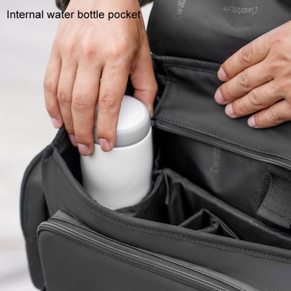 Cwatcun D115 Shoulder Crossbody Waterproof Leather Film DSLR Camera Bag, Color: Black Small by Cwatcun