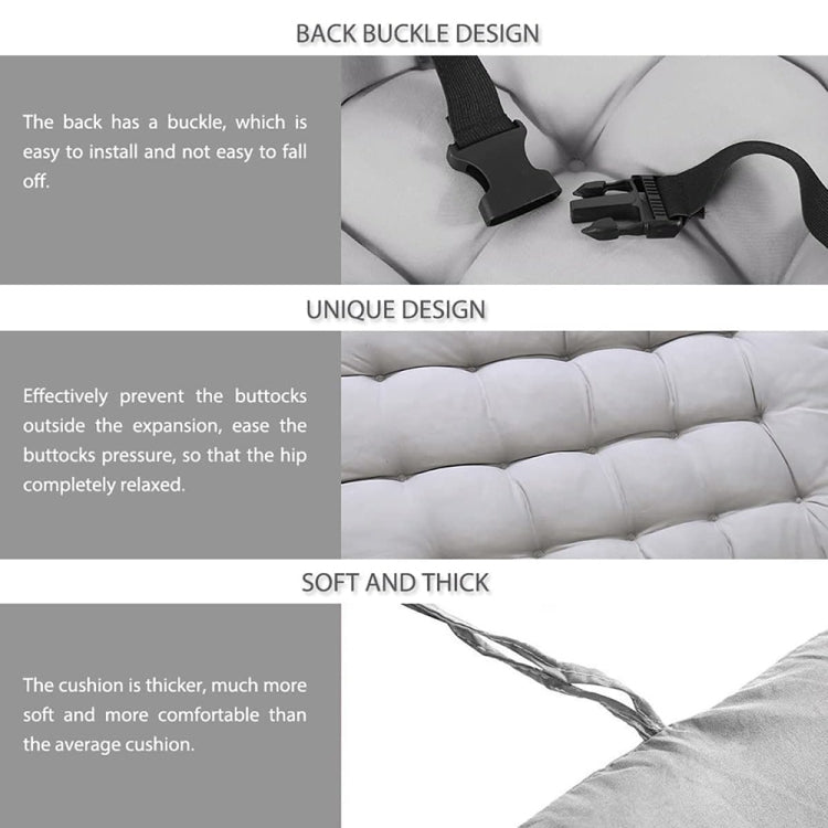 120x50x8cm Home Soft Lounger Cushion Garden Fabric Backrest Rattan Chair Cushion(Black) by bashfashion