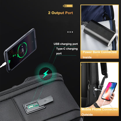Bopai 61-51011 Large-Capacity Waterproof Business Laptop Backpack With USB+Type-C Port(Black) by Bopai