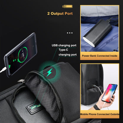 Bopai 61-120511 arge-capacity Travel Business Laptop Backpack With USB+Type-C Port(Black) by Bopai