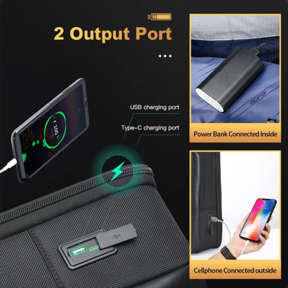 Bopai 61-53111 Large-capacity Waterproof Business Laptop Backpack With USB+Type-C Port(Black) by Bopai