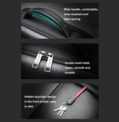 Bopai 61-53111 Large-capacity Waterproof Business Laptop Backpack With USB+Type-C Port(Black) by Bopai