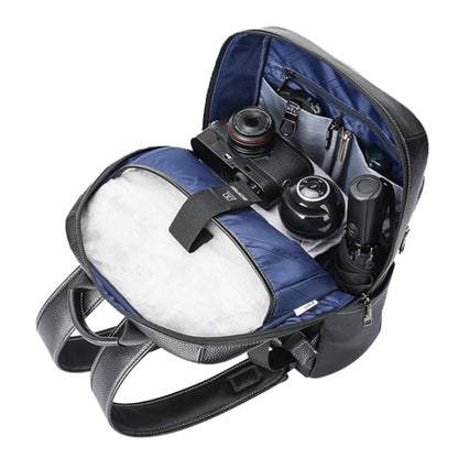 Bopai 61-121671A Top-Layer Cowhide Large-Capacity Casual Business Laptop Backpack(Black) by Bopai